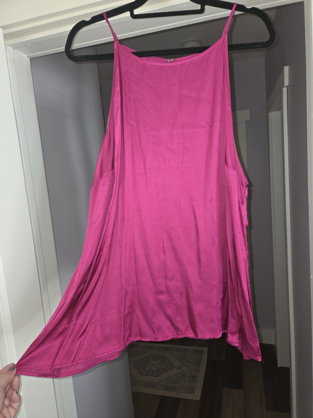 Lane Bryant Fuchsia Spaghetti Strap Draped Tank